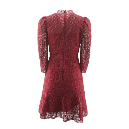 Red Eyelet Mini Dress