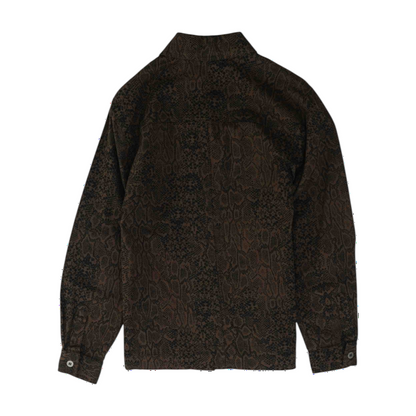 Brown Animal Print Button Down