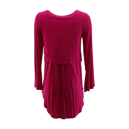 Pink Solid Mini Dress