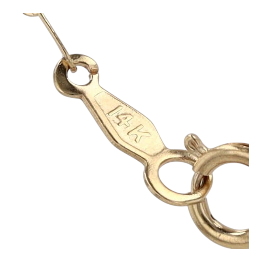 14K Yellow Gold Opal Pendant Necklace