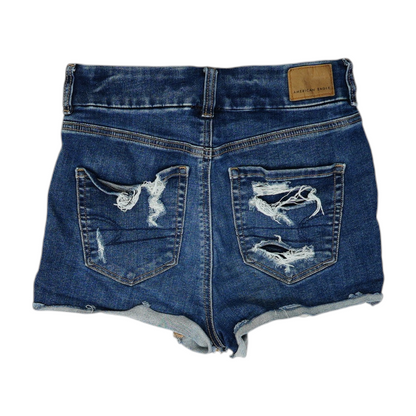 Blue Solid Denim Shorts