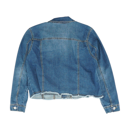 Blue Petite Solid Denim Jacket