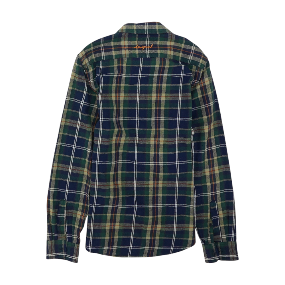 Navy Plaid Flannel Button Down