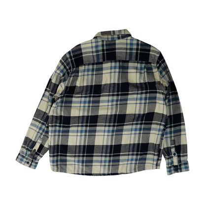 Beige Plaid Flannel Button Down