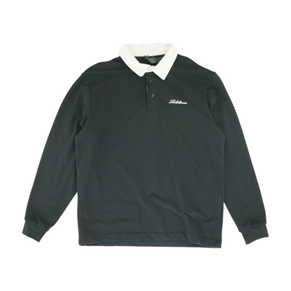 Black Solid Long Sleeve Polo