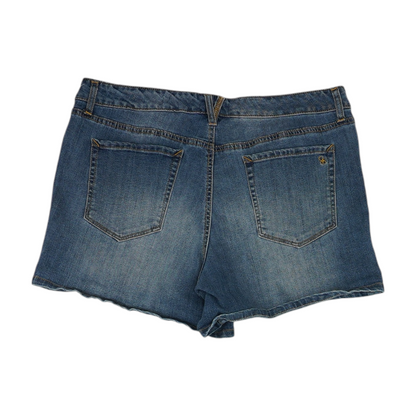 Blue Solid Denim Shorts