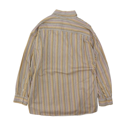 Brown Striped Long Sleeve Button Down