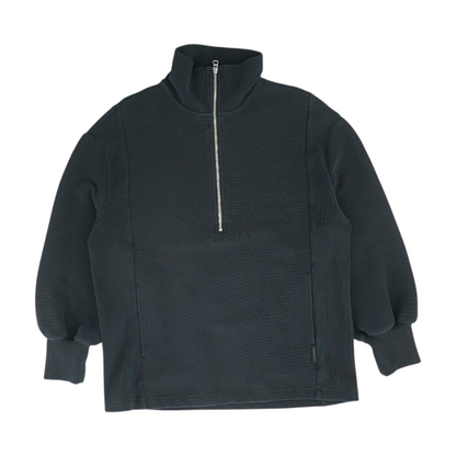 Black Solid 1/4 Zip Pullover