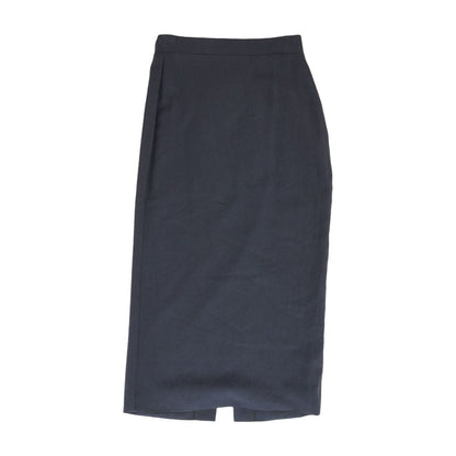 Navy Solid Midi Skirt