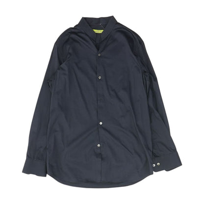 Navy Solid Long Sleeve Button Down