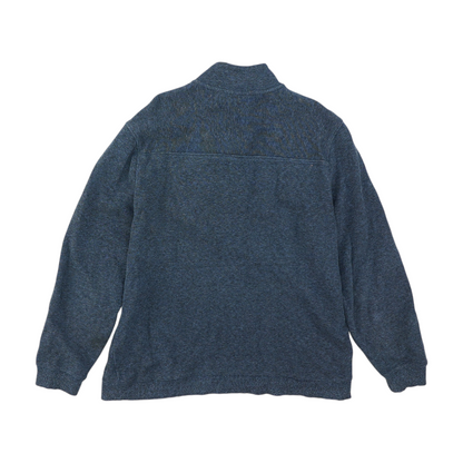Blue Solid 1/4 Zip Pullover