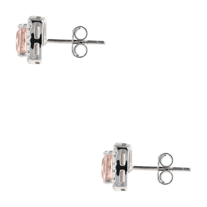 Sterling Silver morganite Stud Earrings
