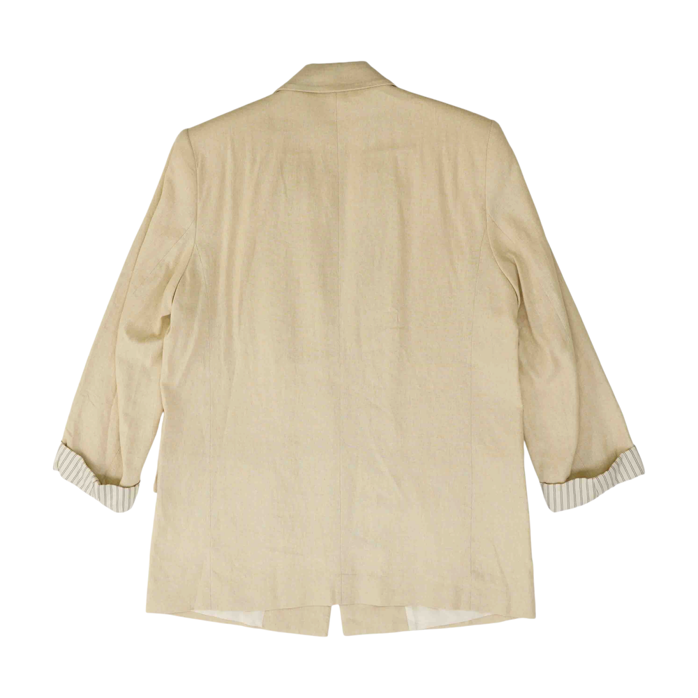 Beige Solid Blazer