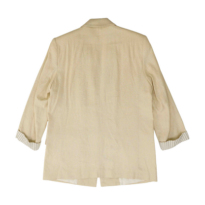 Beige Solid Blazer