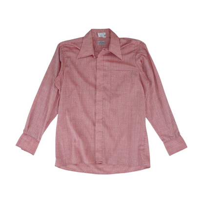 Red Geometric Long Sleeve Button Down