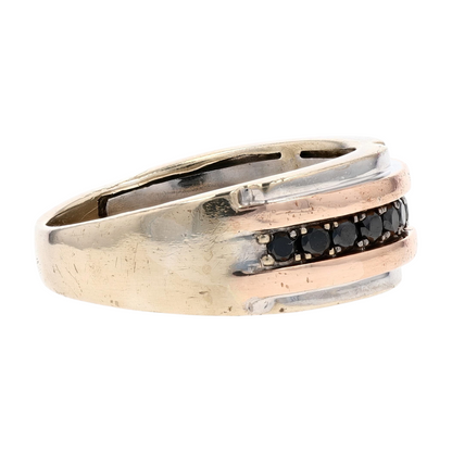 10K Two-Tone Gold Diamond Band Ring