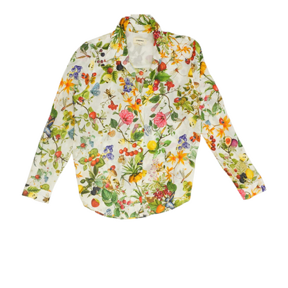 White Floral Button Down