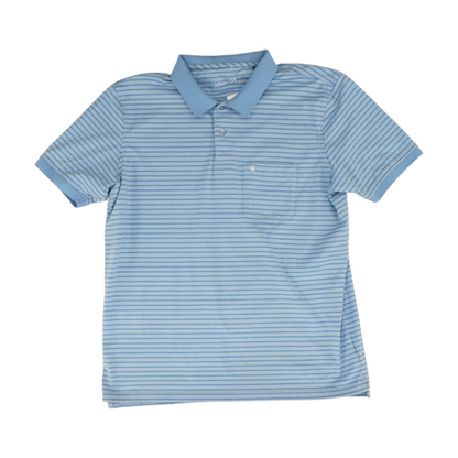 Blue Striped Short Sleeve Polo