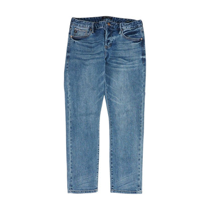 Blue High Rise Straight Leg Jeans