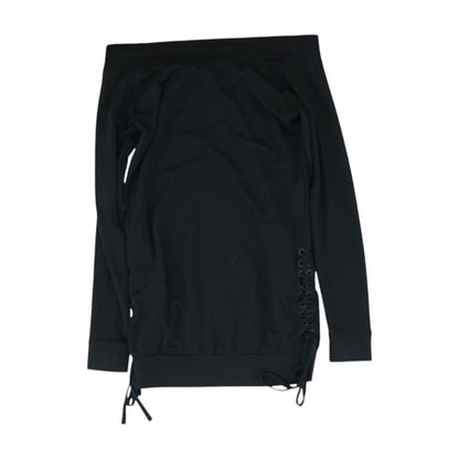 Black Solid Long Sleeve Blouse