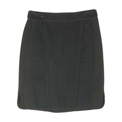 Black Solid Midi Skirt