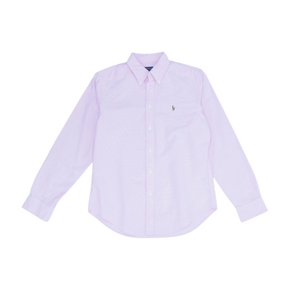 Pink Solid Long Sleeve Button Down