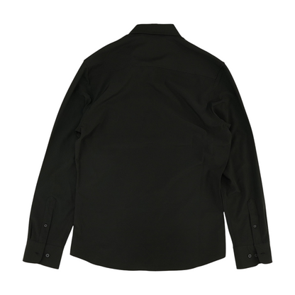 Black Solid Long Sleeve Button Down