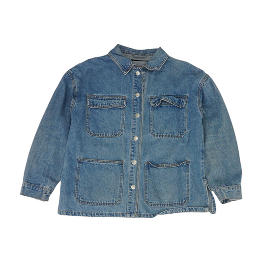 Blue Solid Denim Jacket