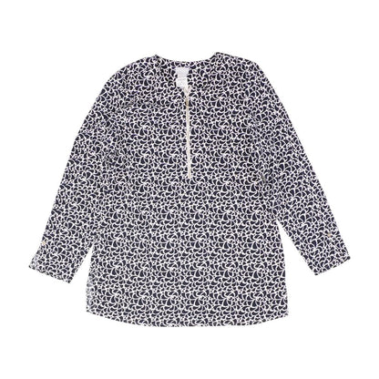Navy Graphic Long Sleeve Blouse