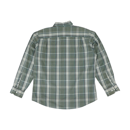 Olive Plaid Long Sleeve Button Down