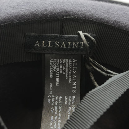 Black Contrast Brim Wool Fedora