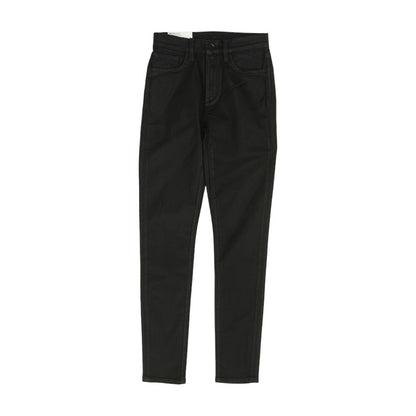 Black Solid High Rise Skinny Leg Jeans