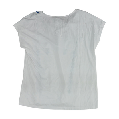 White Geometric Blouse