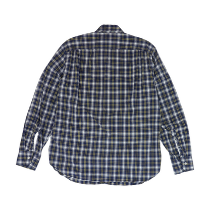 Navy Plaid Long Sleeve Button Down