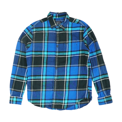 Blue Plaid Flannel Button Down