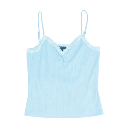 Blue Solid Pajama Top