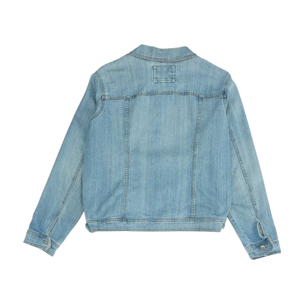 Blue Solid Denim Jacket