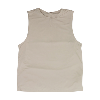 Beige Solid Active Tank