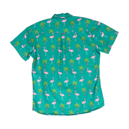 Green Tropical Short Sleeve Button Down