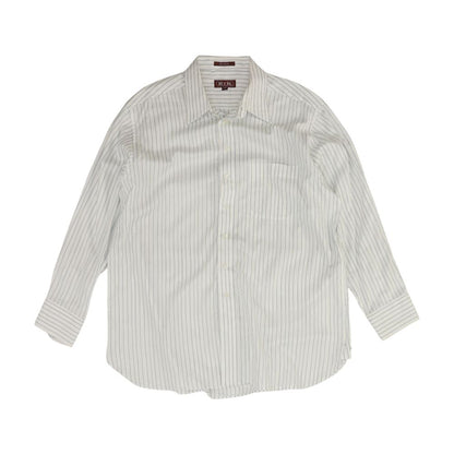 White Striped Long Sleeve Button Down