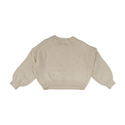 Beige Argyle Pullover Sweater
