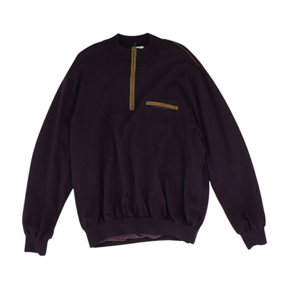 Maroon Solid 1/4 Zip Sweater