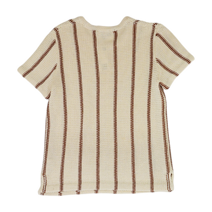 Beige Striped Pullover Sweater