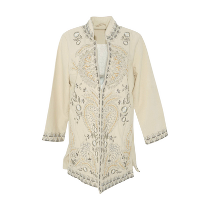 Beige Abstract Cardigan