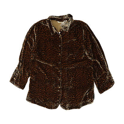 Brown Animal Print Button Down