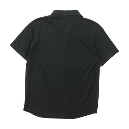 Navy Solid Short Sleeve Button Down