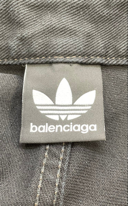 Balenciaga x Adidas Black Denim Shorts