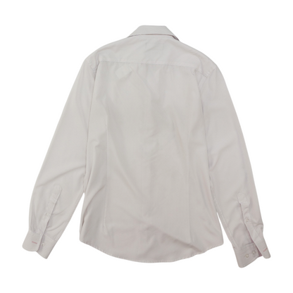 White Polka Dot Long Sleeve Button Down