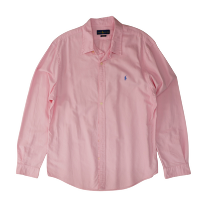 Pink Solid Long Sleeve Button Down