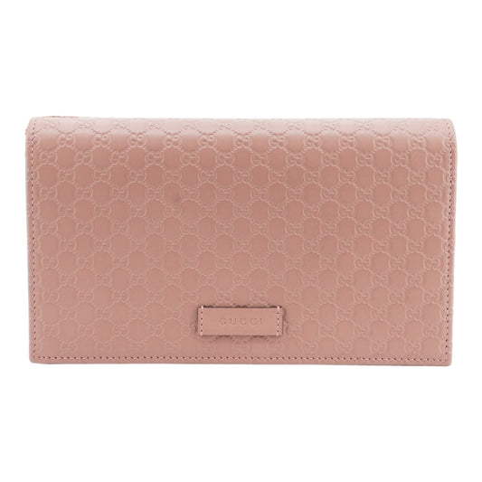 Pink Microguccissima Wallet on Strap